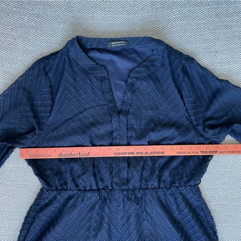 Solid Geometric Pocket Mesh Lantern Sleeve - image 5